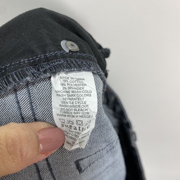 prAna Breathe Womens Size 8 Skinny Jeans Gray Plaid Ankle Zipper Stretch Casual - Picture 5 of 12
